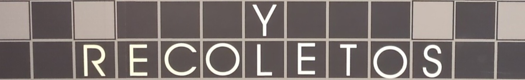 «reco­letos» written on wall tiles at a hotel in madrid